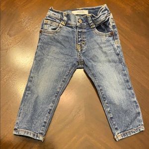 Mid color denim jeans